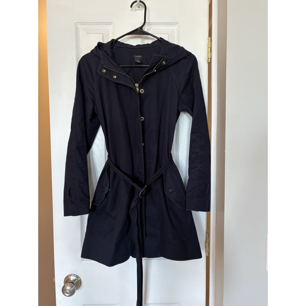 J.Crew Hooded Trench Coat Women's Size 2